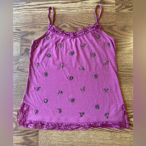 Chelsea28 Pink Embellished Camisole Blouse Size Small